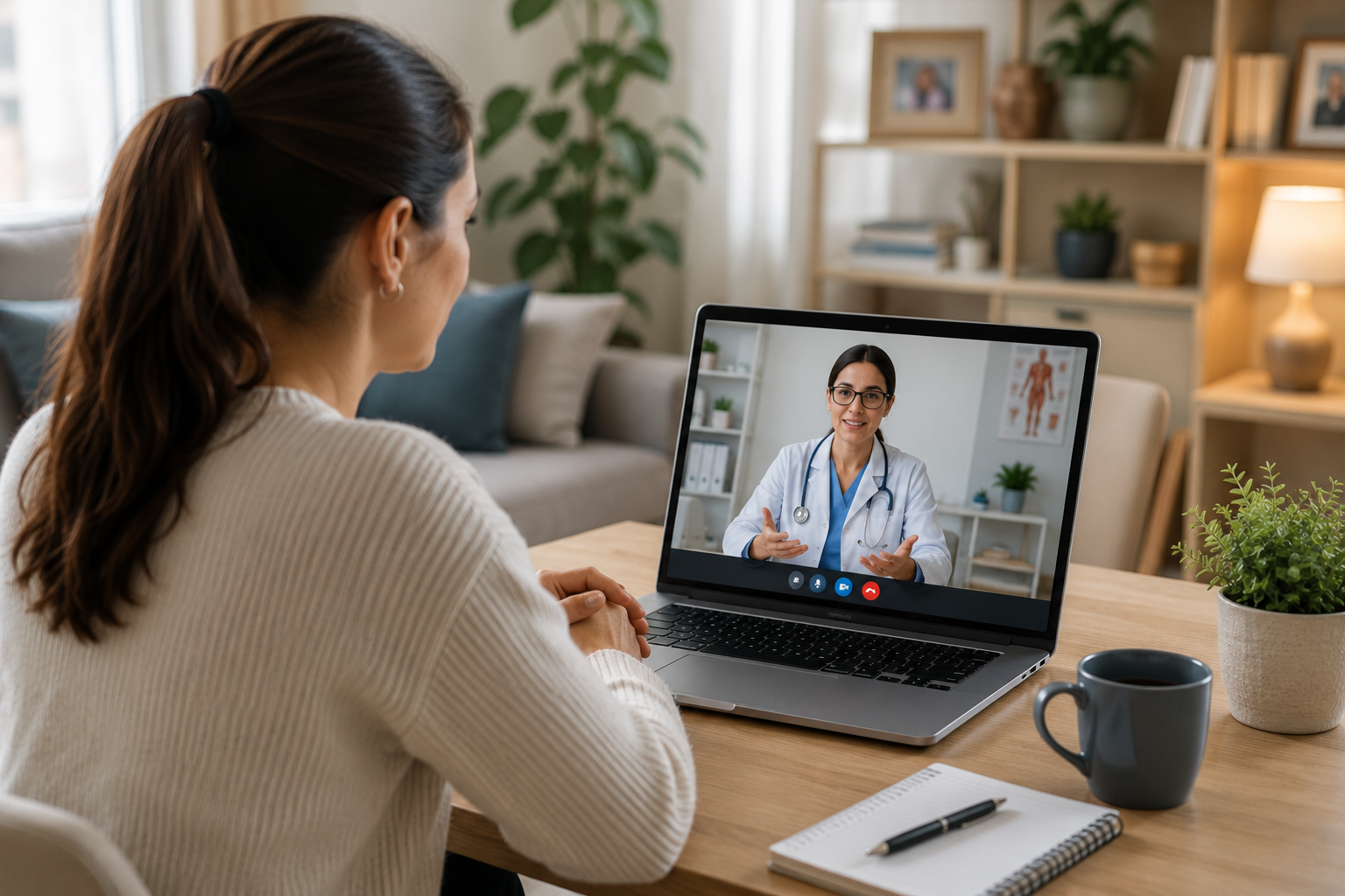 Patient preparing for a virtual healthcare appointment