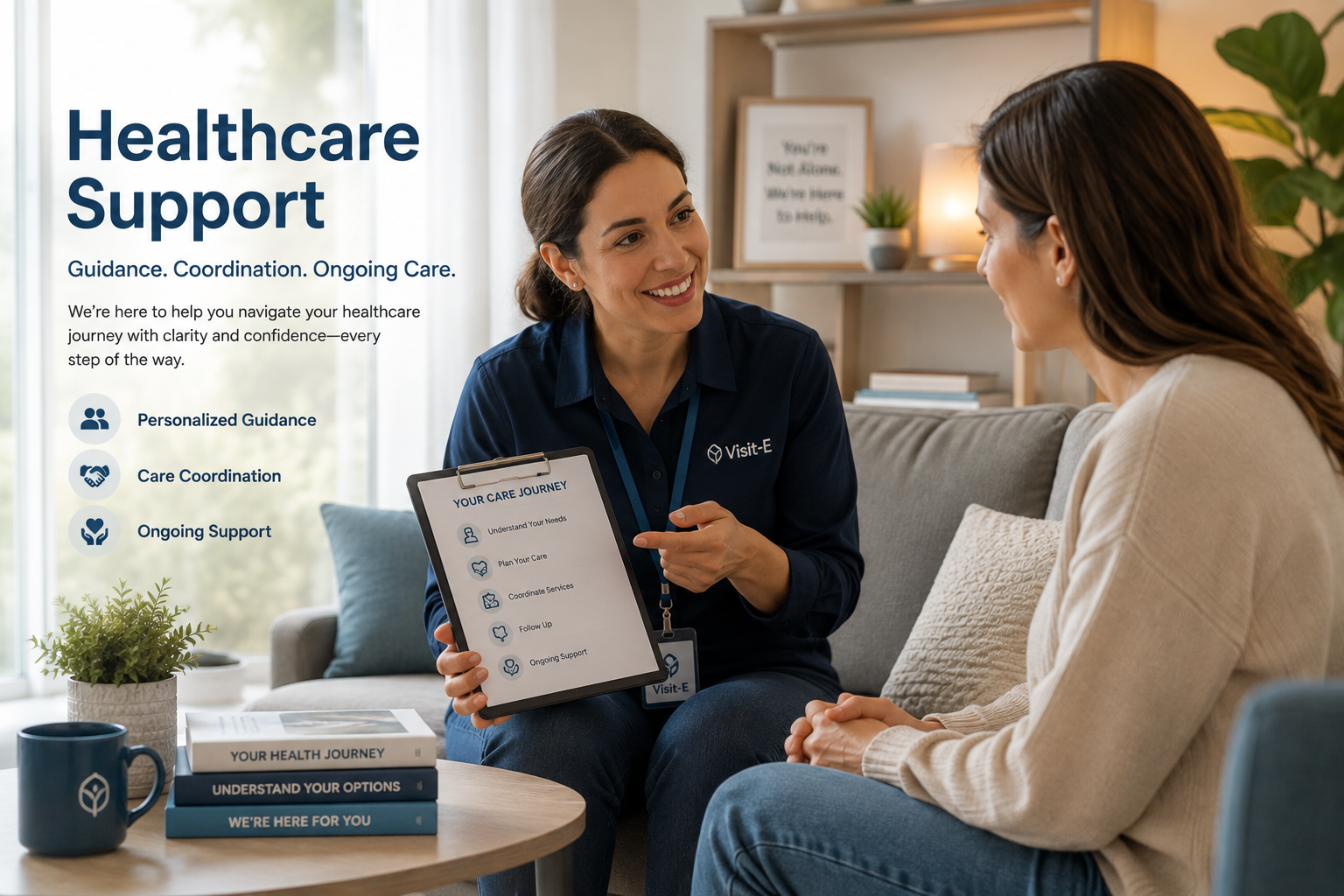 Healthcare professional supporting a patient